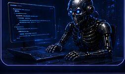 AI developer employee writing code