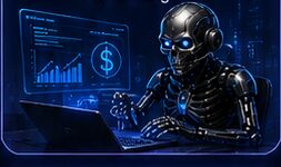 AI finance employee reviewing reports