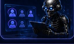 AI HR employee reviewing candidates