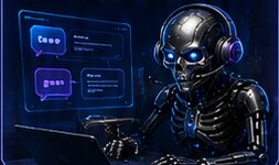 AI support employee answering customer messages
